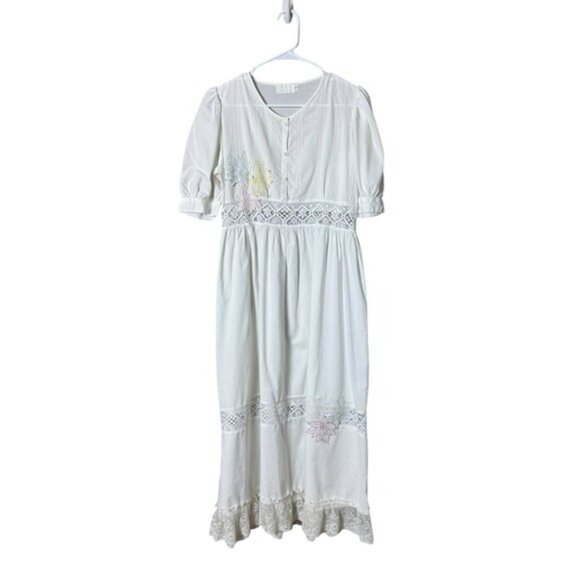 MaxMara Womens Cottagecore Maxi Dress Medium Feminine Coquette Lace Roma… - Picture 1 of 13
